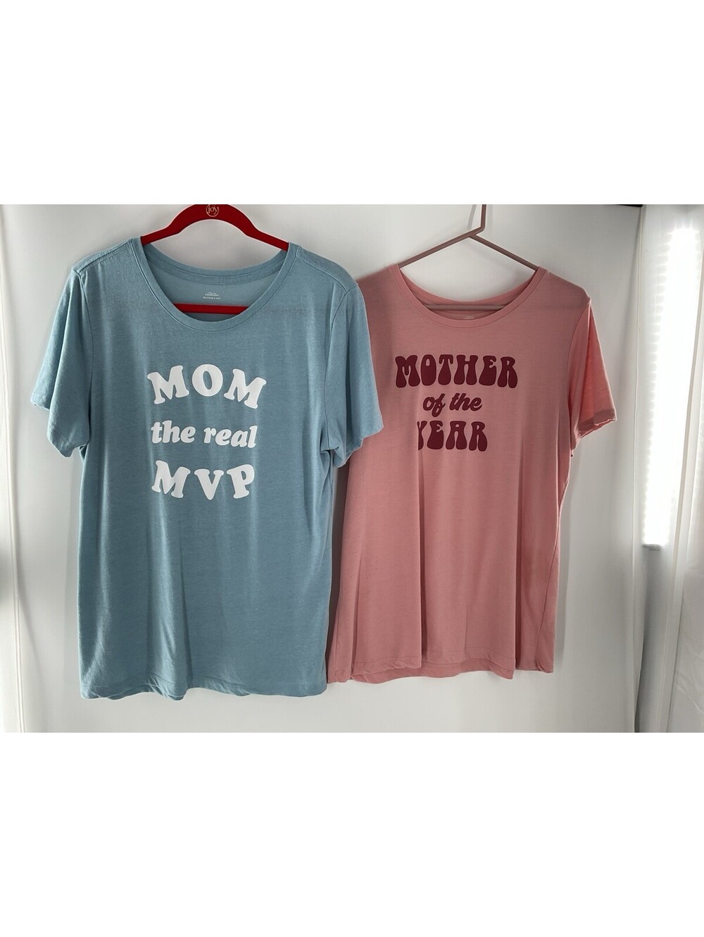 Celebrate! Mother’s Day Two Size L Mom T-Shirts Pink, Blue 114
